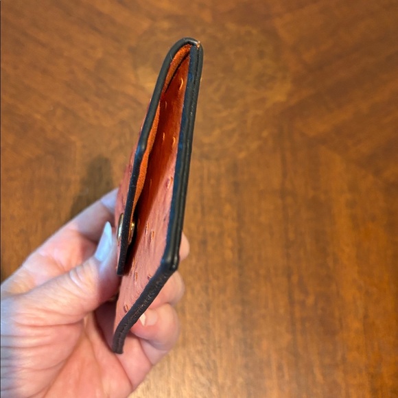 Bebe card case keychain mini bag bag charm vegan ostrich pattern orange NWOT - Picture 7 of 9